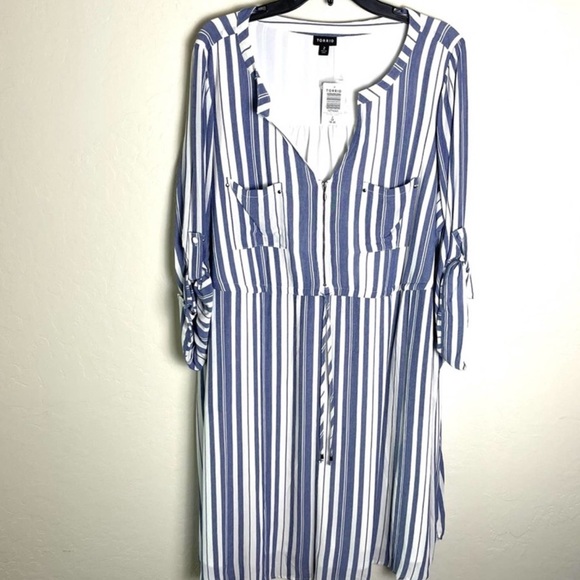 Torrid Blue Nautical Striped Dress - Picture 6 of 15